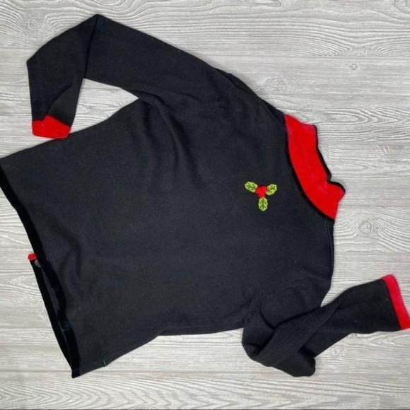 Vintage Bobby bell embroidered cardinal bird holly Christmas sweater med - Picture 7 of 7